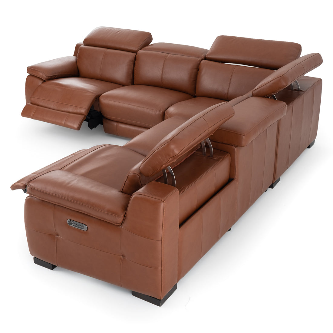 Nova Reclining Sectional Sofa Cognac