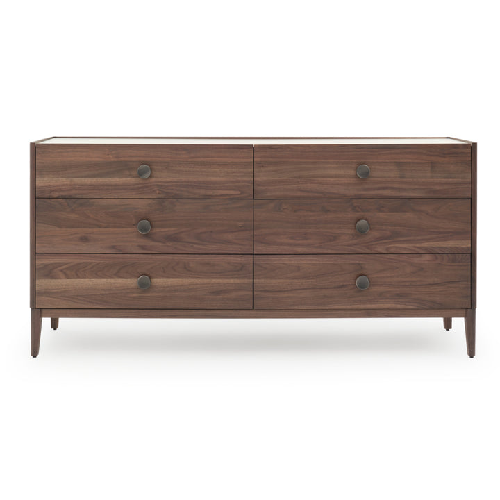 Nathaniel 6-Drawer Dresser Dark Brown