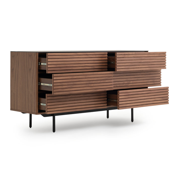 Ezio 6-Drawer Dresser Dark Brown