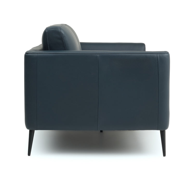 Ermilo Leather Sofa Dark Blue