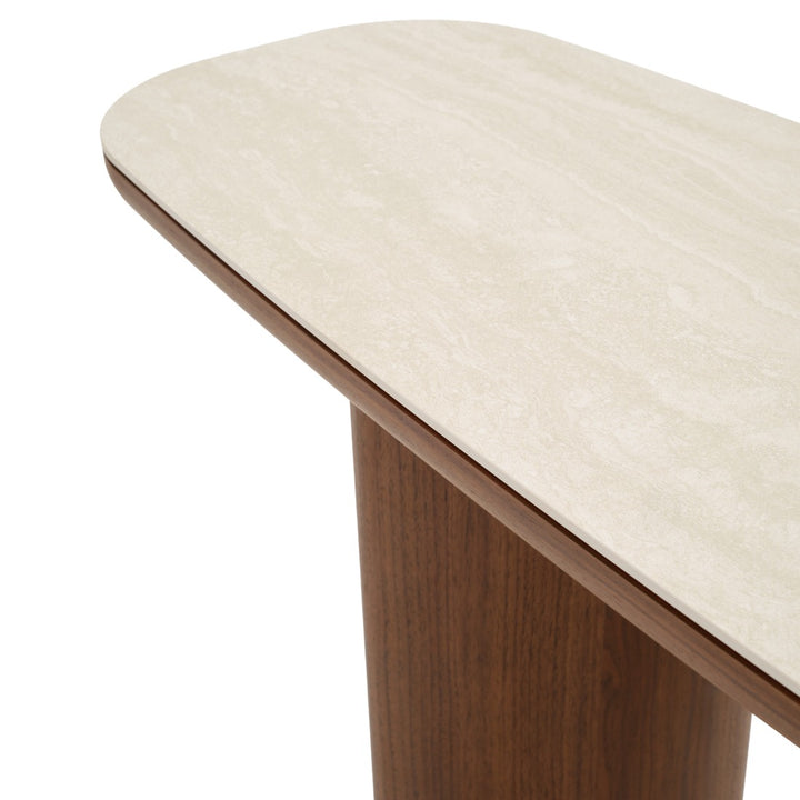 Navani Ceramic Console Table Light Brown