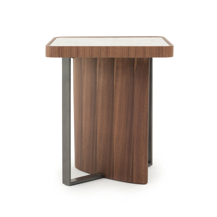 Evana Ceramic End Table Dark Brown