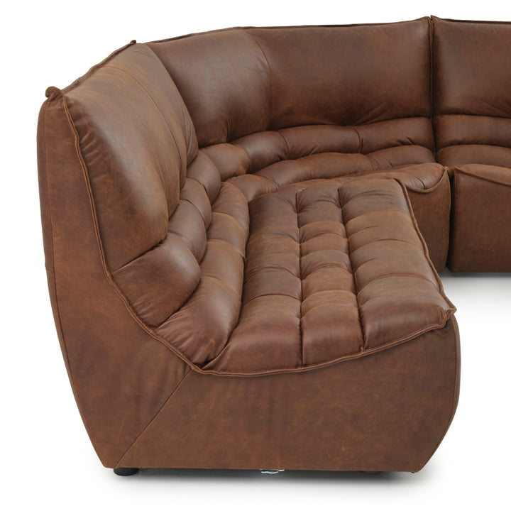 Nesto Leather Modular Set Dark Brown