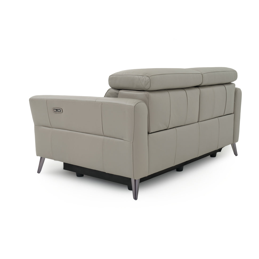 Westlyn Leather Reclining Sofa Light Grey