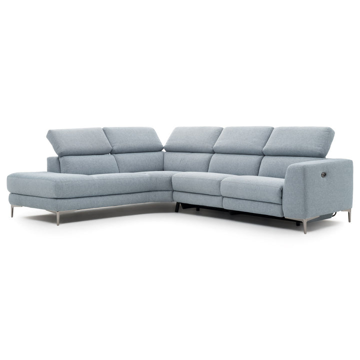 Emilia Reclining Sectional Sofa Light Blue