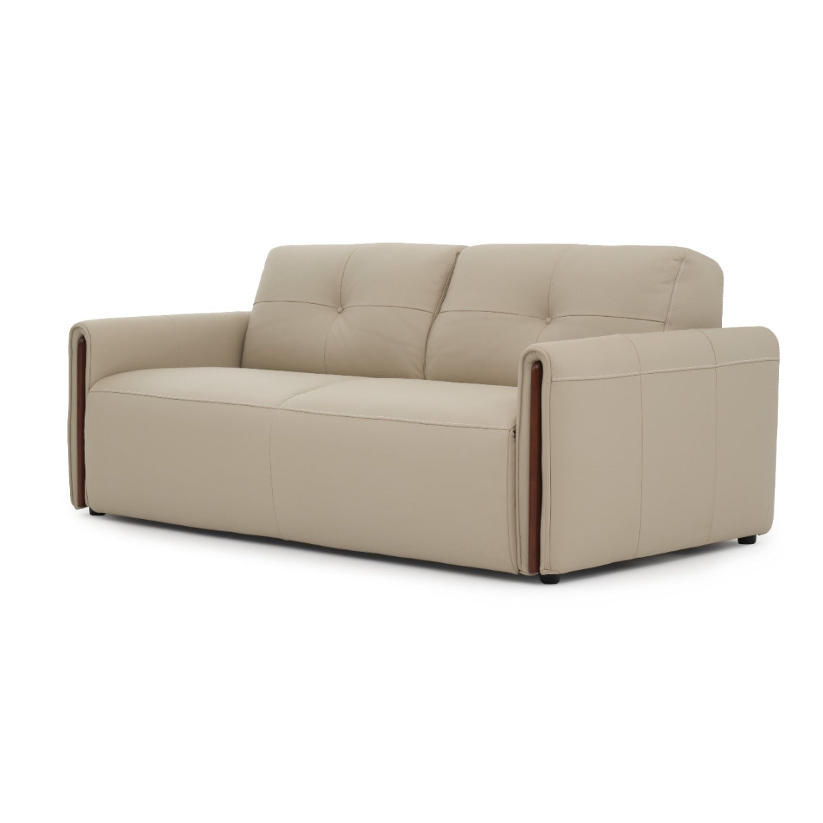 Narita Leather Double Sofa-Bed Beige