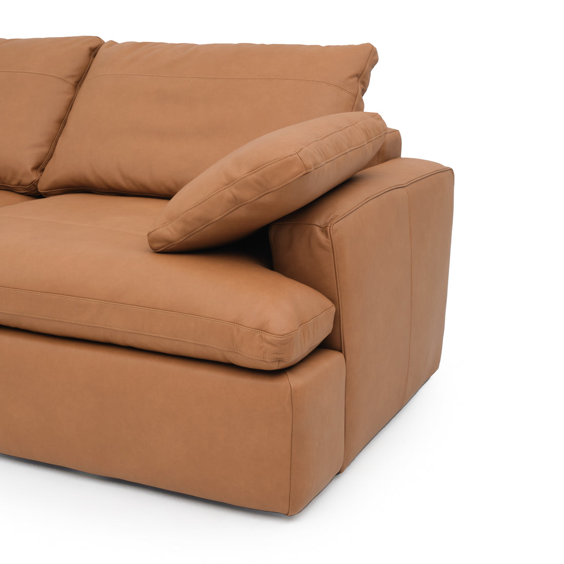 Nigella Leather Sectional Sofa Cognac