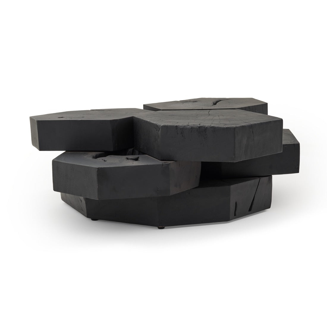 Waver Wood Coffee Table Black
