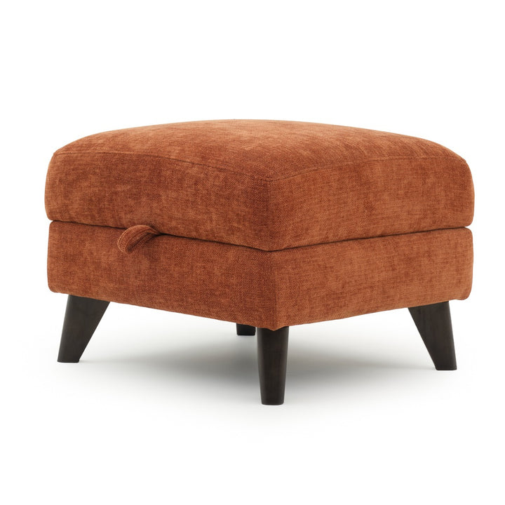 Nilani Ottoman with Storage Orange