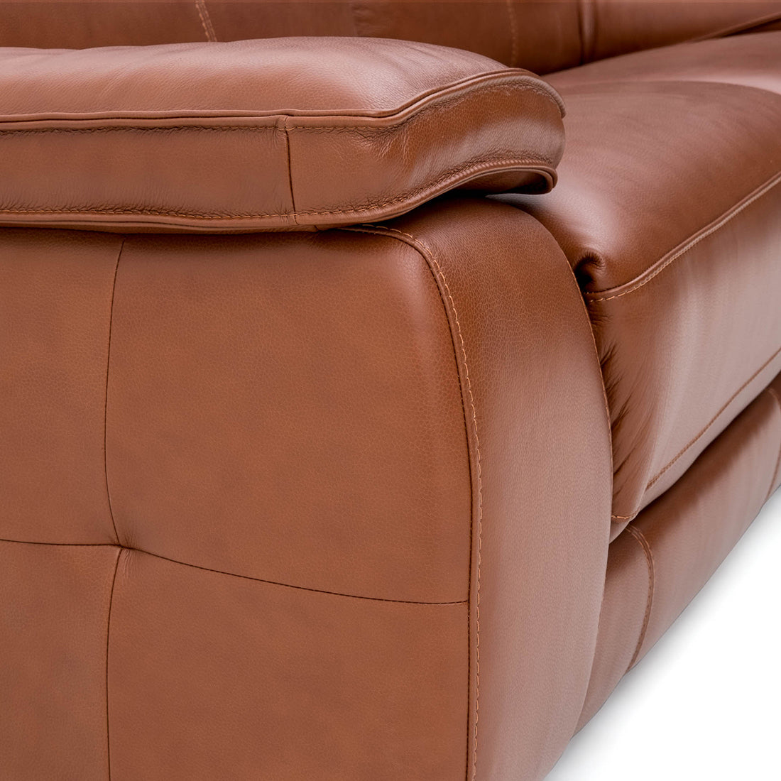 Nova Leather Reclining Sofa Cognac