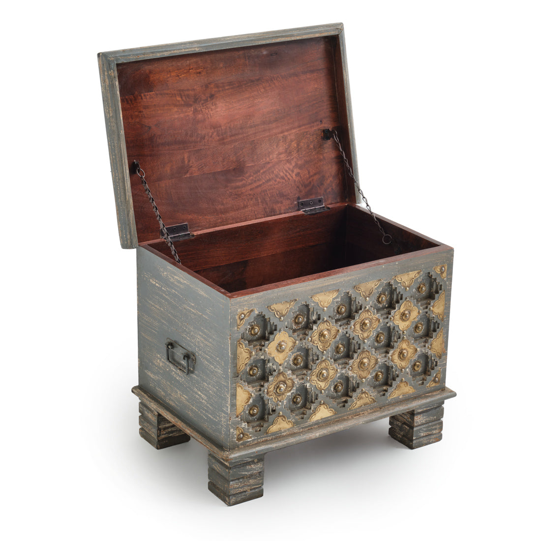 Navya Wood Accent Table Light Grey