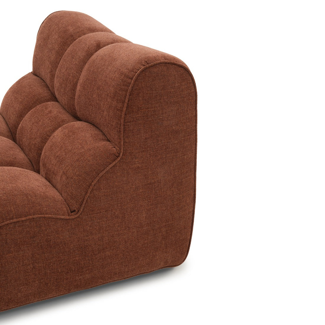Nissima Fabric Armless Chaise Dark Brown