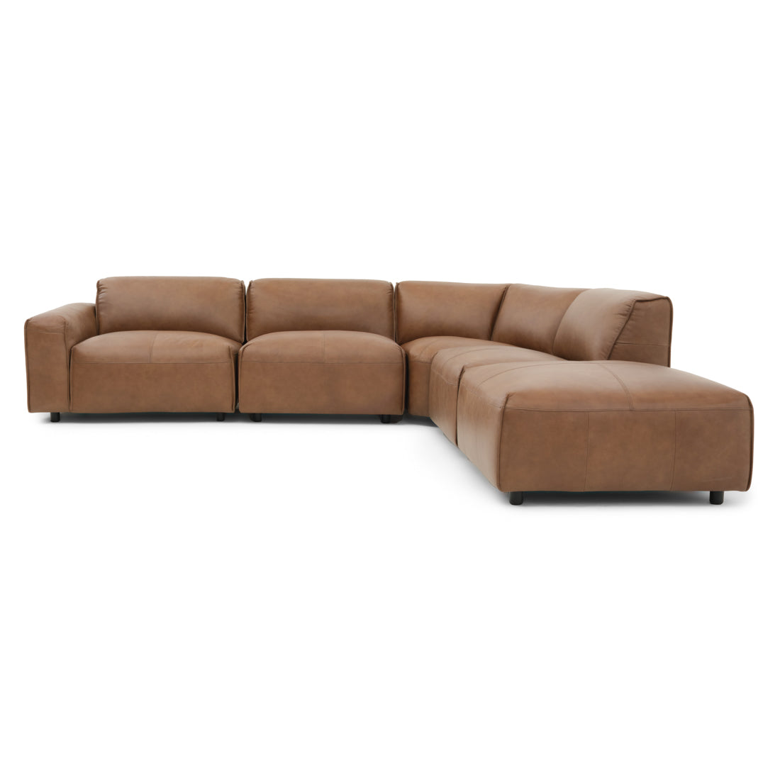 Nessa Leather Modular Set Dark Brown