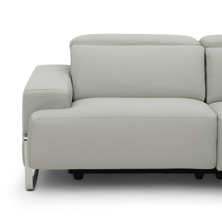 Warley Leather Reclining Sofa Beige