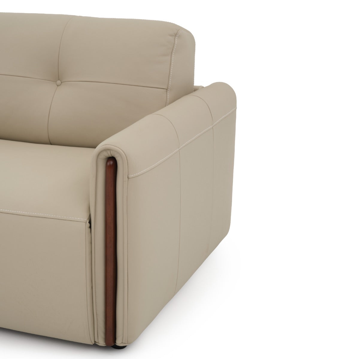 Narita Leather Double Sofa-Bed Beige