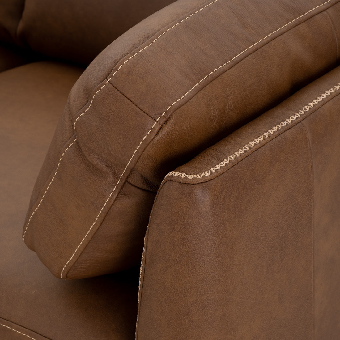 Neal Leather Sectional Sofa Cognac