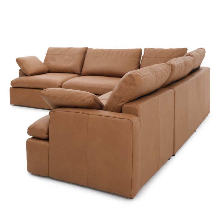 Nigella Leather Sectional Sofa Cognac