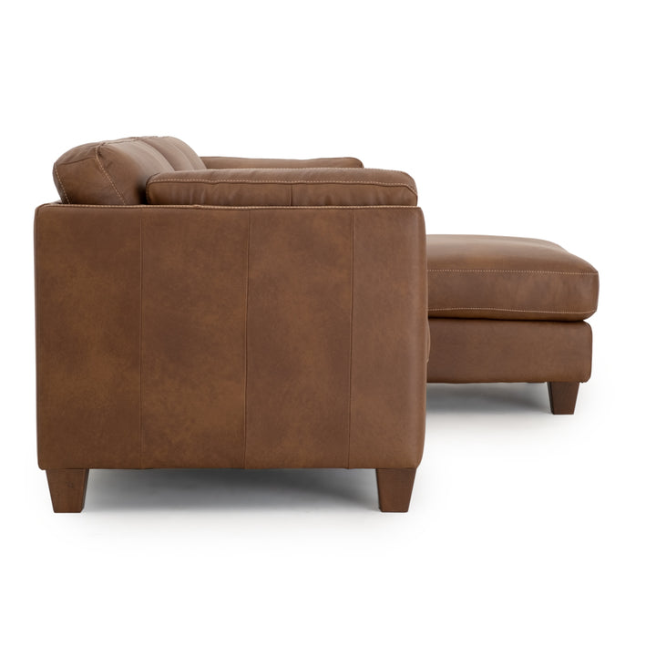 Neal Leather Sectional Sofa Cognac