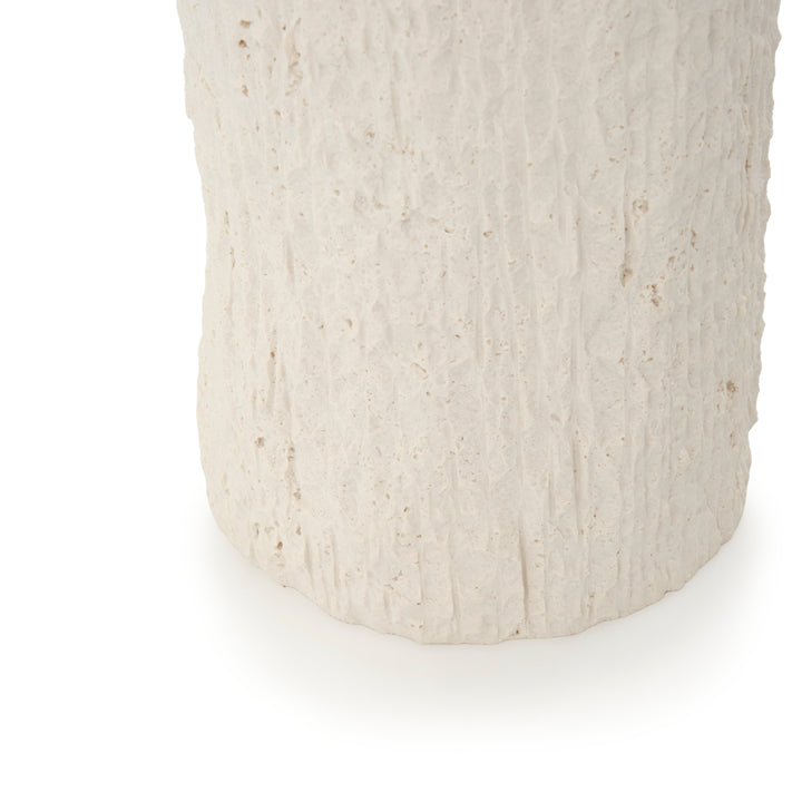 Nadete Stone Accent Table White