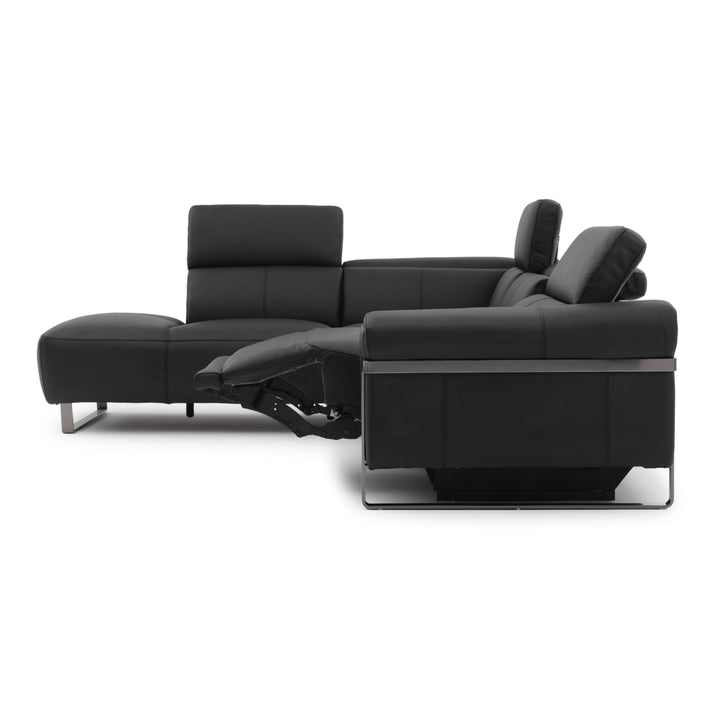Wilberta Leather Sectional Sofa Black