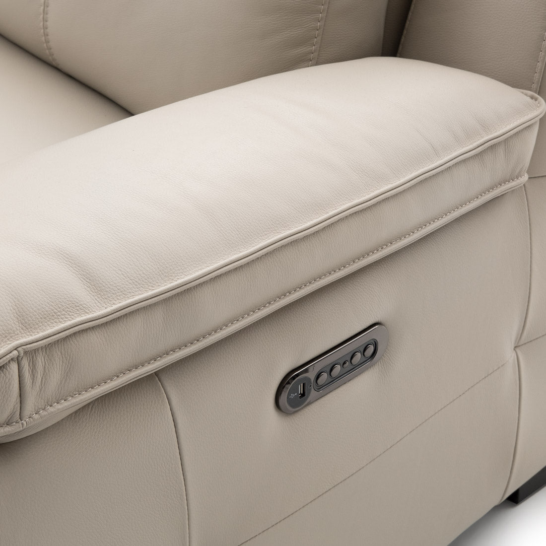 Nova Leather Reclining Sofa Beige