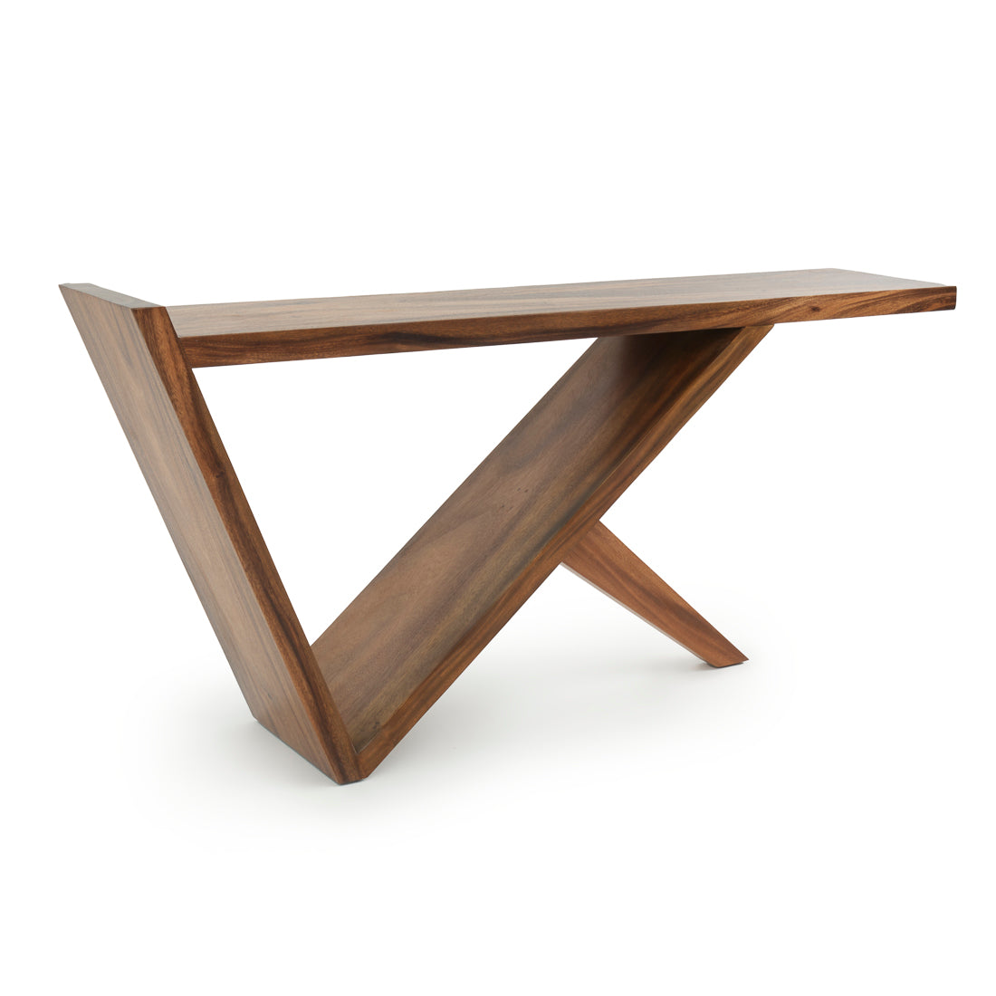 Nellu Wood Console Table Dark Brown