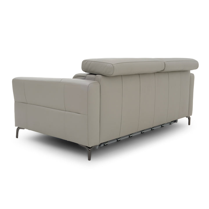 Westlyn Leather Double Sofa-Bed Light Grey