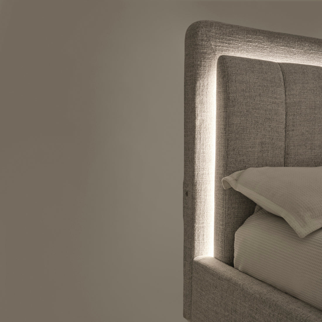 Elisha Fabric King Bed Light Grey