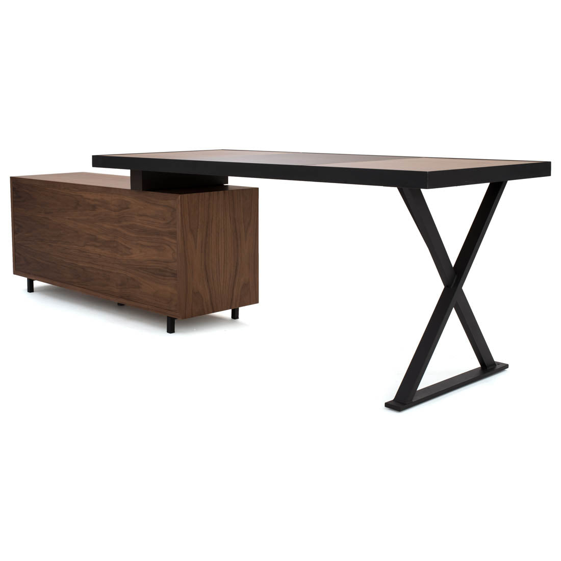 Neghan L-Shaped Desk Dark Brown