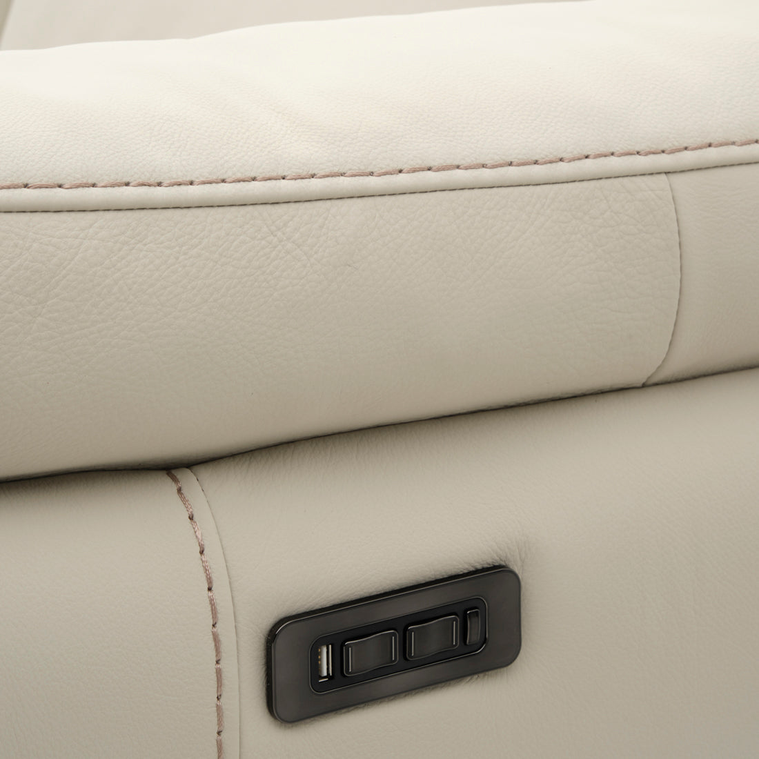 Wakely Leather Reclining Loveseat Beige
