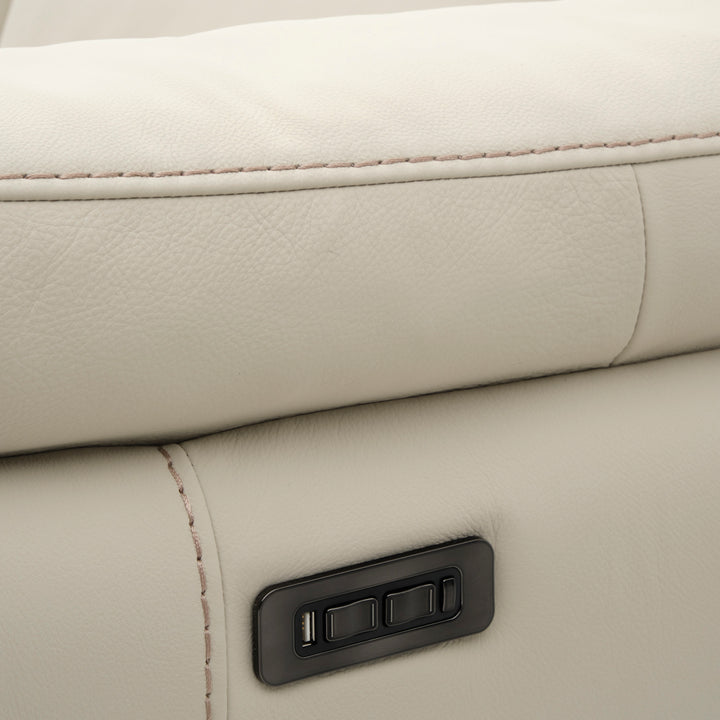 Wakely Leather Reclining Loveseat Beige