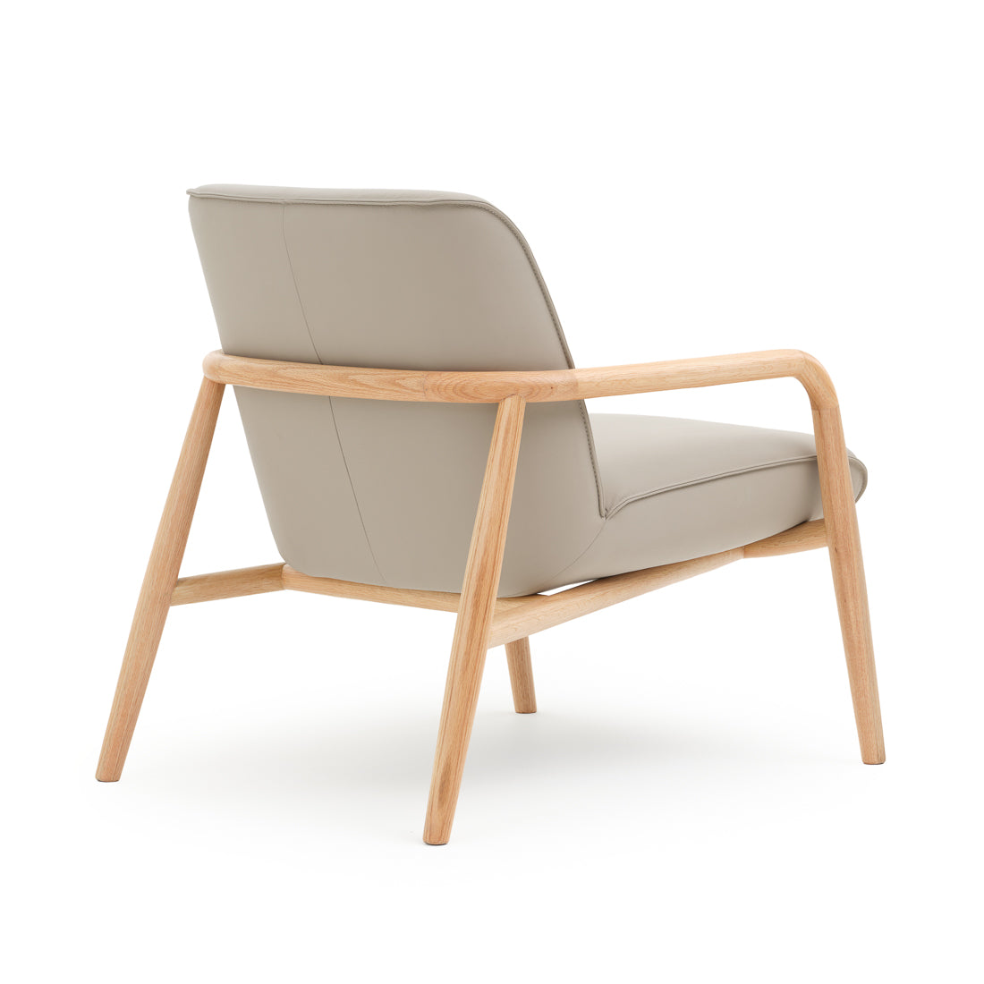 Nagoya Leather Accent Chair Light Grey