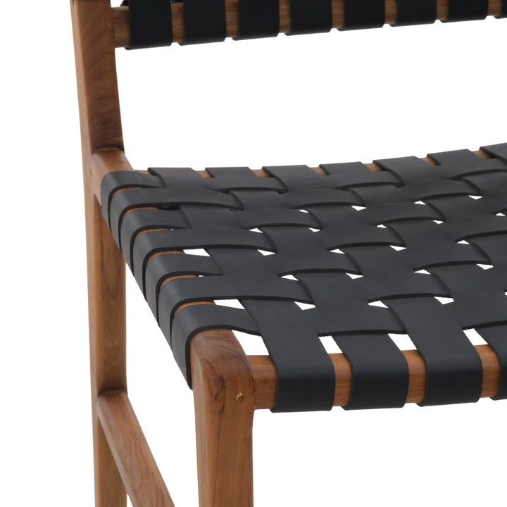 Santina Leather Chair Black
