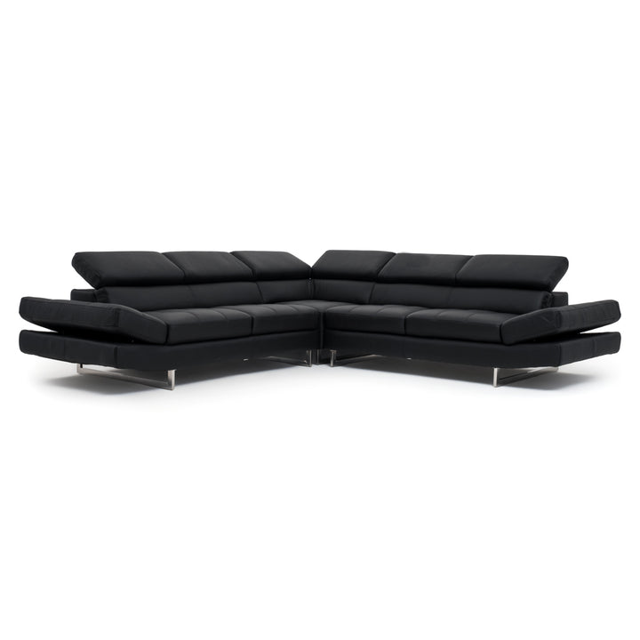 Rockland Leather Sectional Sofa Black