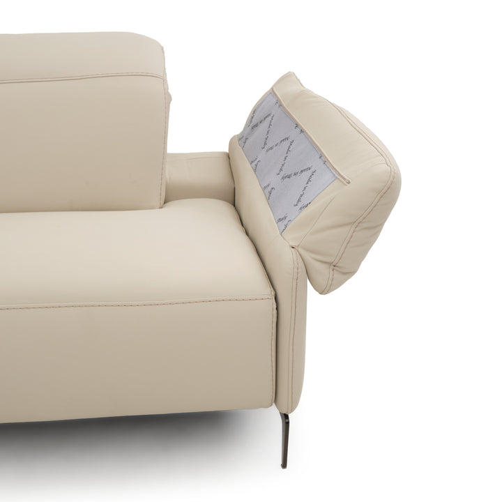 Wakely Leather Sectional Sofa Beige