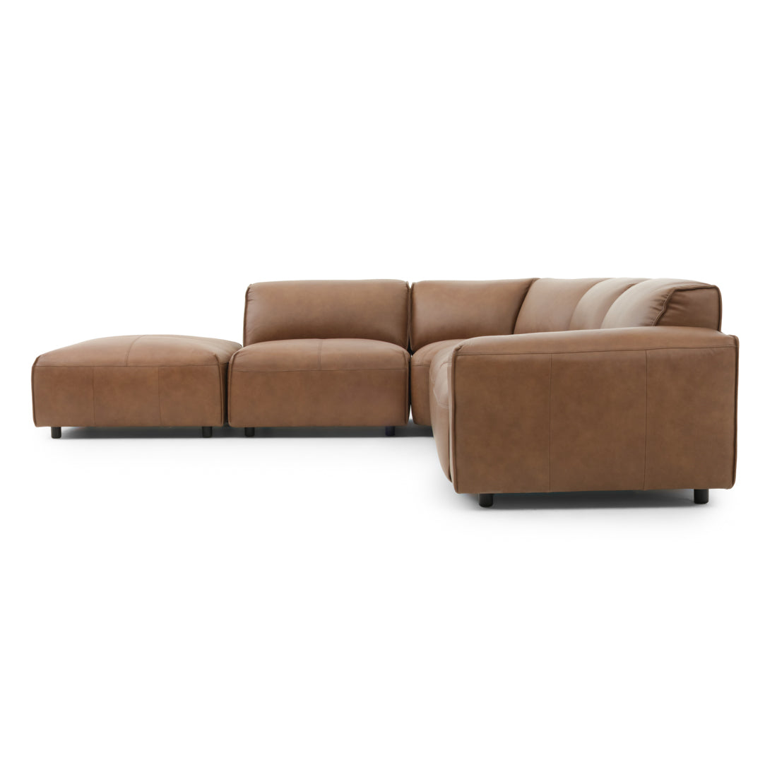 Nessa Leather Modular Set Dark Brown