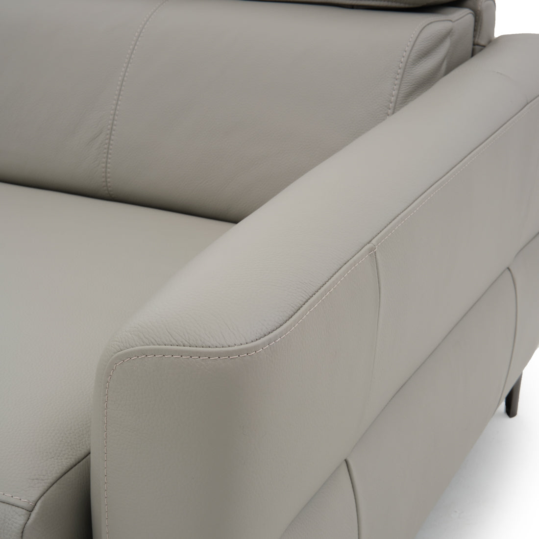Westlyn Leather Double Sofa-Bed Light Grey