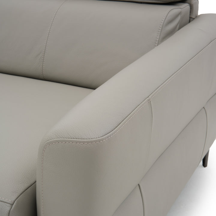 Westlyn Leather Double Sofa-Bed Light Grey