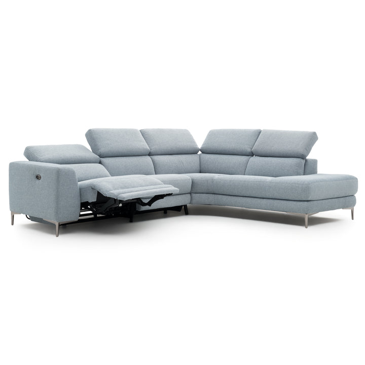 Emilia Reclining Sectional Sofa Light Blue