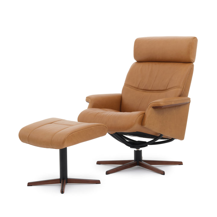 Norris Reclining Chair with Ottoman Cognac