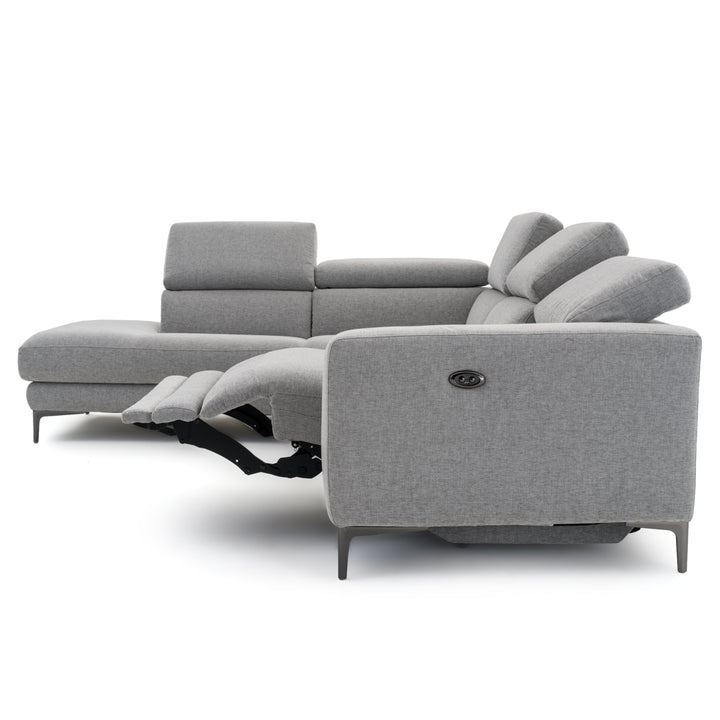 Emilia Reclining Sectional Sofa Light Grey