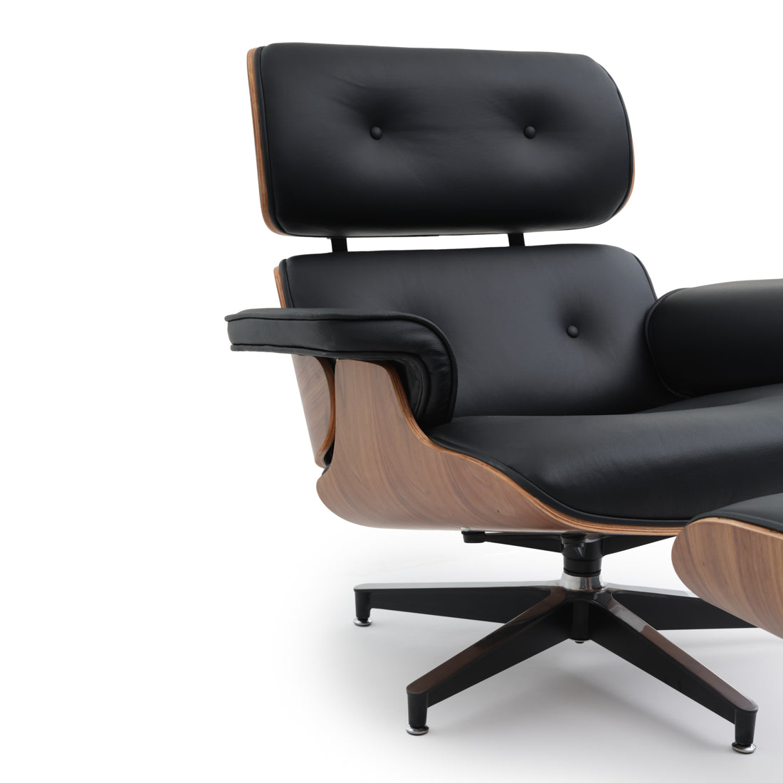 Norena Accent Chair with Ottoman Black