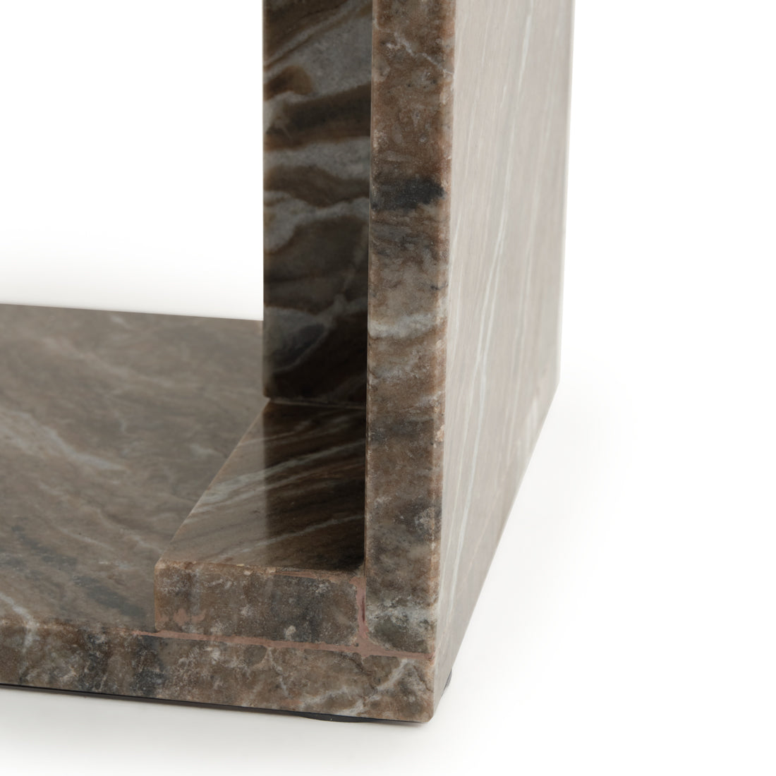 Neville Marble Accent Table Light Brown