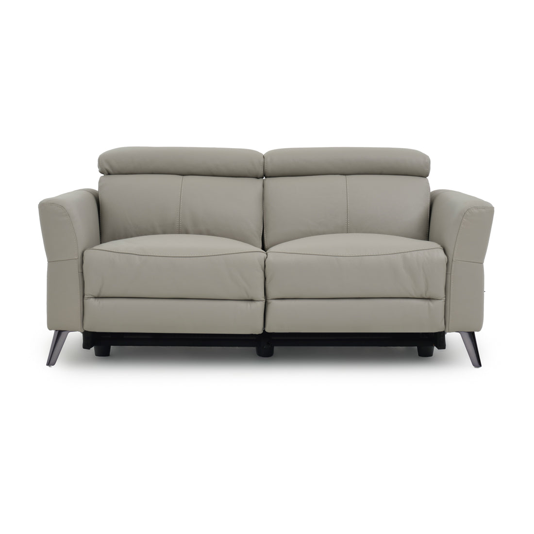Westlyn Leather Reclining Sofa Light Grey