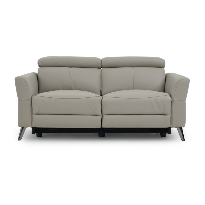 Westlyn Leather Reclining Sofa Light Grey