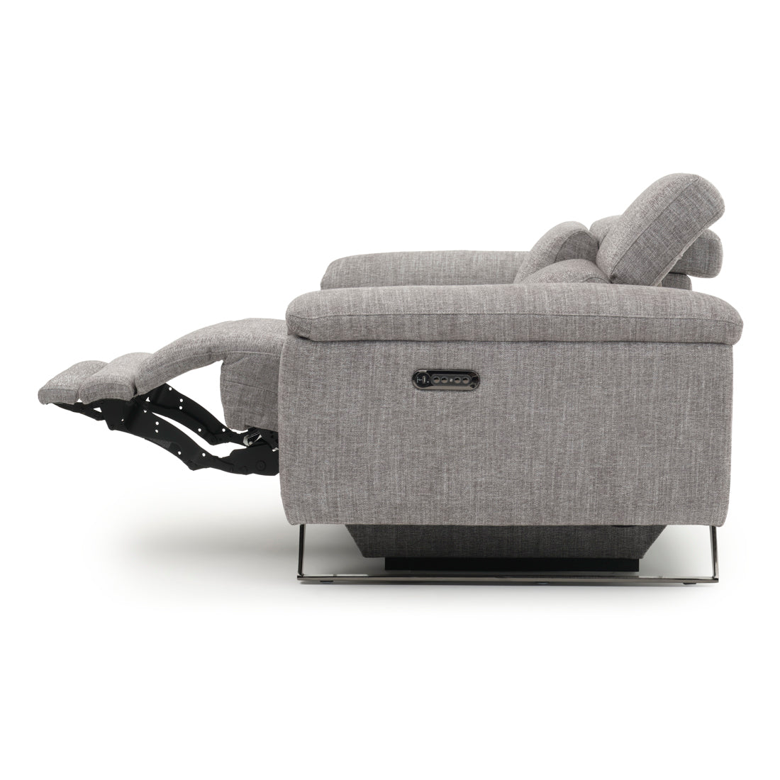 Warren Fabric Reclining Loveseat Dark Grey