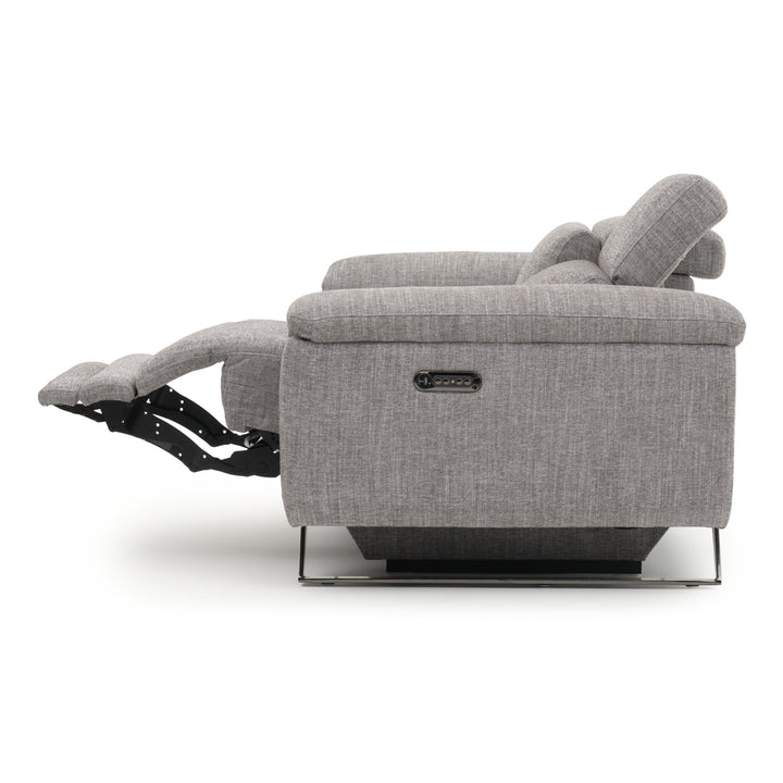 Warren Fabric Reclining Loveseat Dark Grey