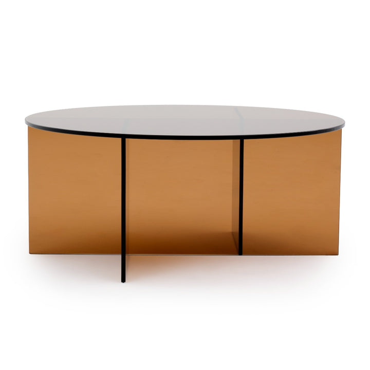 Eirata Glass Coffee Table Light Brown