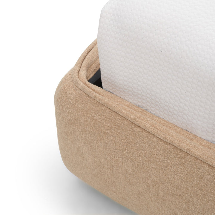 Wenna Fabric King Bed Beige