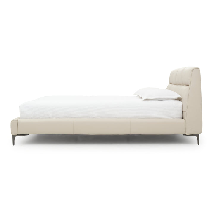 Wallace Leather King Bed Beige